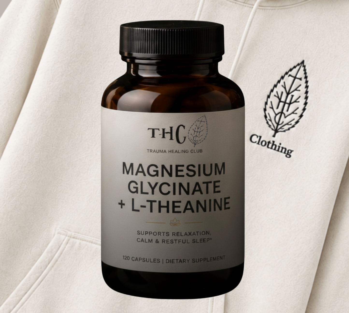 THC Magnesium Glycinate + L-Theanine supplement bottle